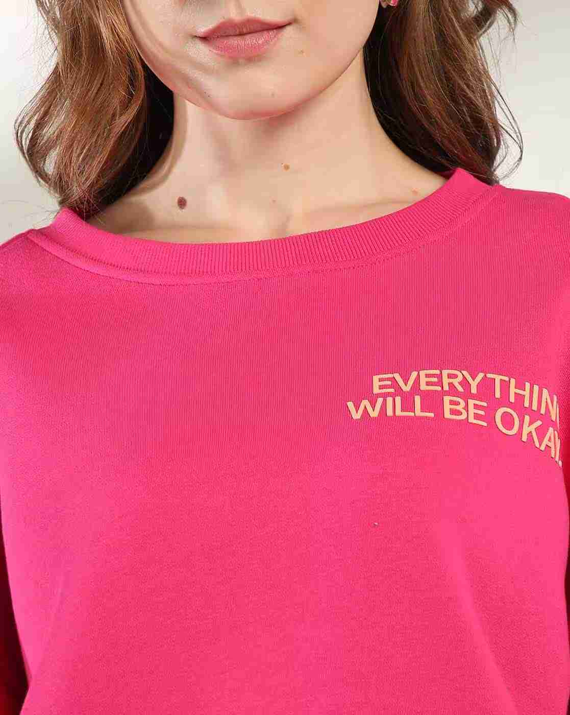 DNMX | Women Typographic Print Oversized Sweatshirt|4