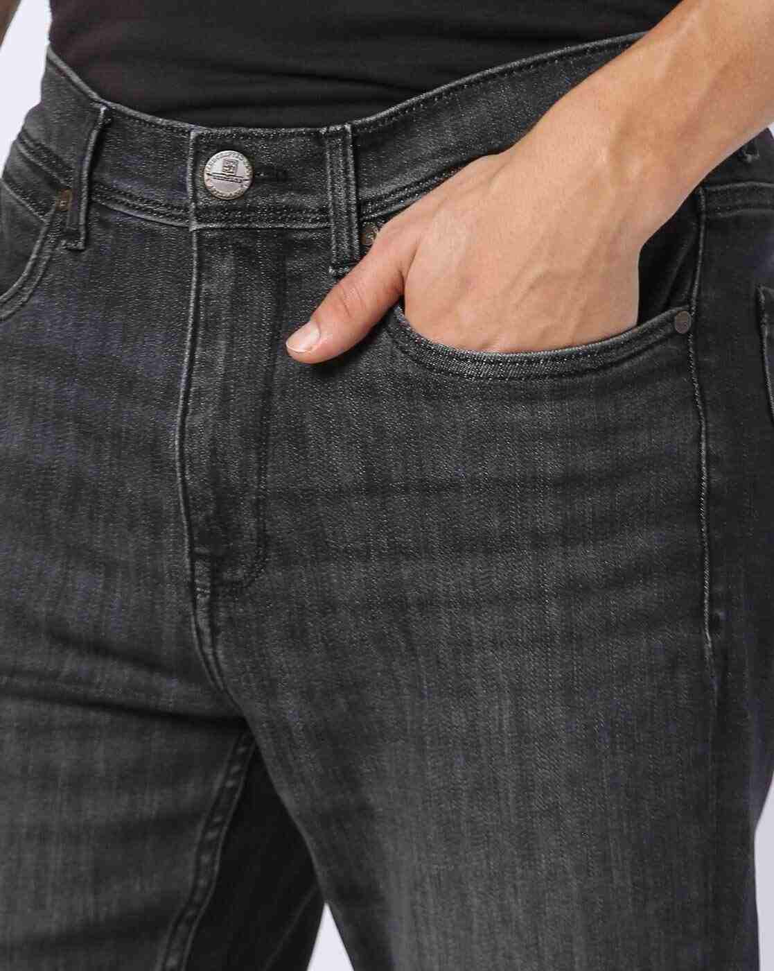 DNMX | Men Lightly Washed Straight Mid-Rise Jeans|3