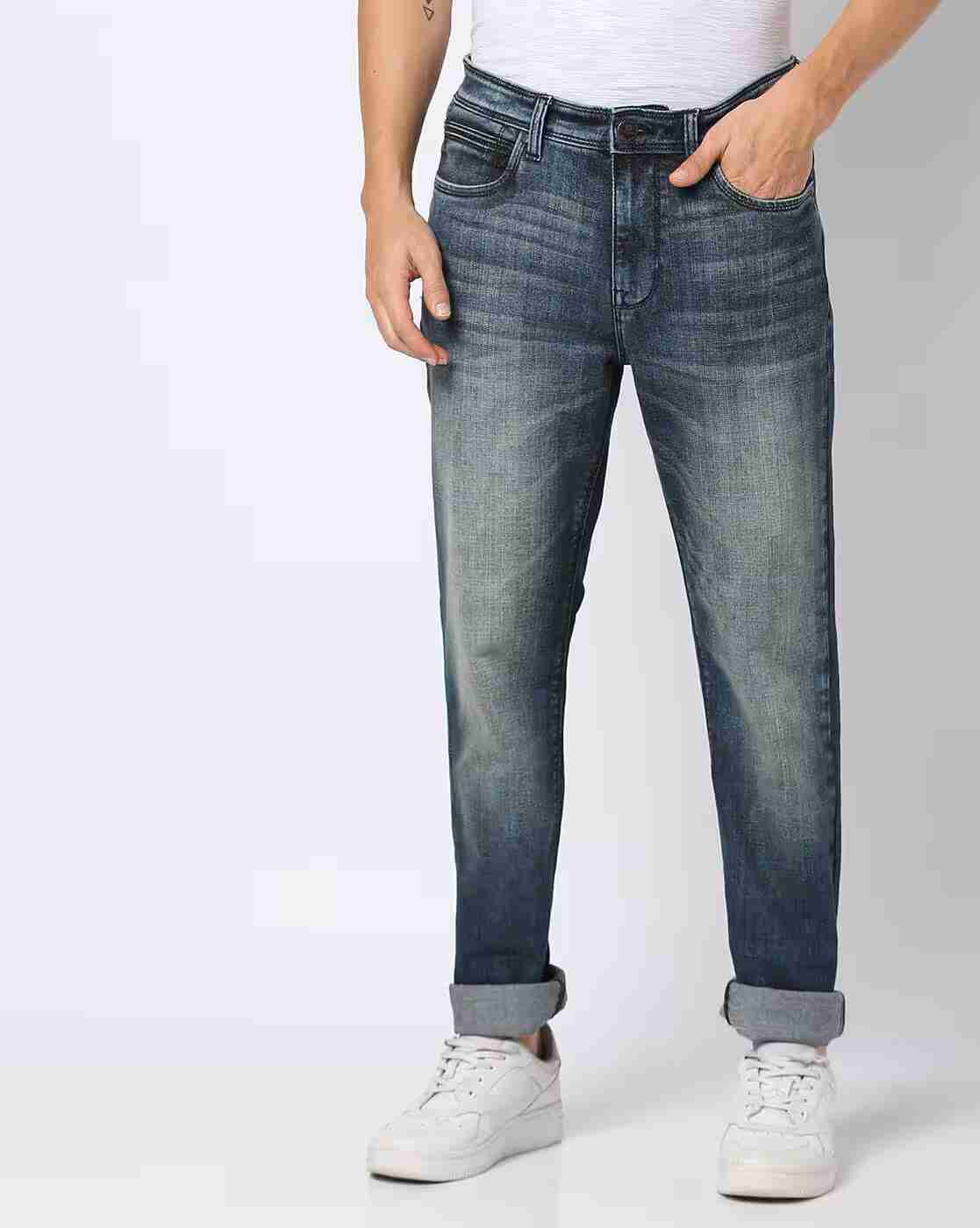 DNMX | Men Heavily Washed Straight Jeans|3