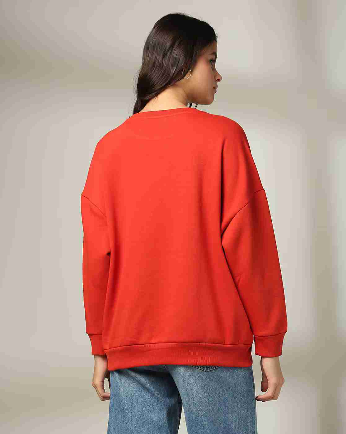 DNMX | Women Typographic Print Oversized Sweatshirt|2