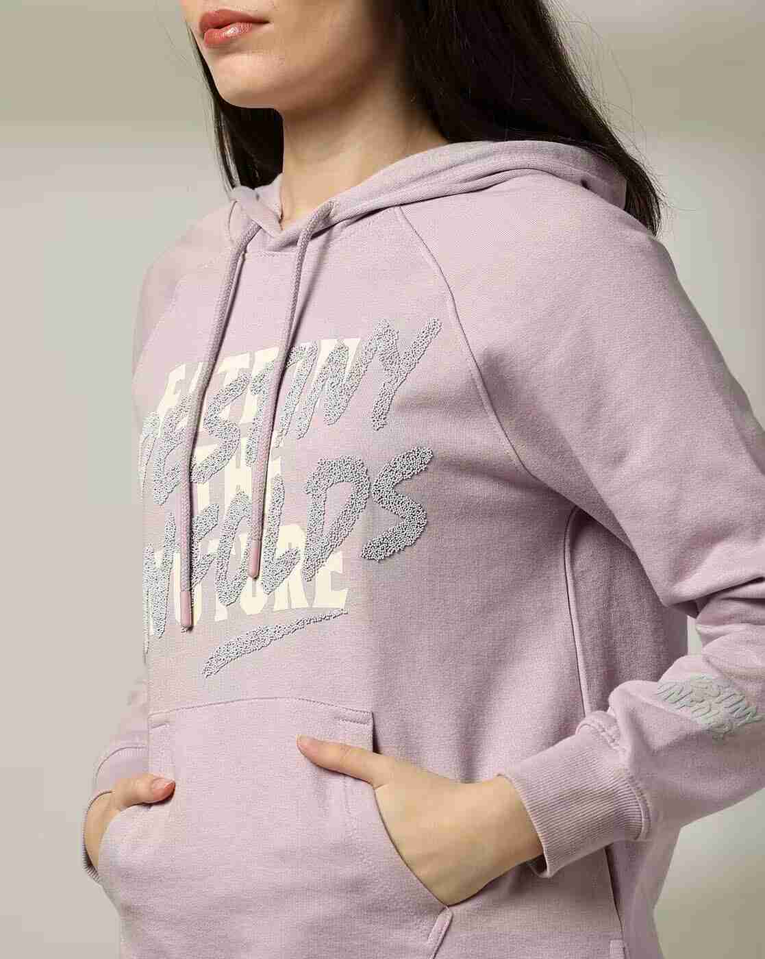 DNMX | Women Typographic Print Regular Fit Hoodie|3