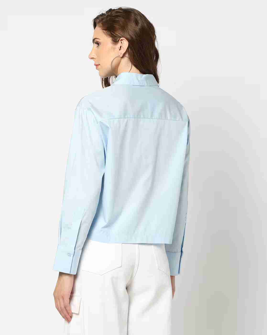 DNMX | Women Regular Fit Shirt with Embellished Collar|2