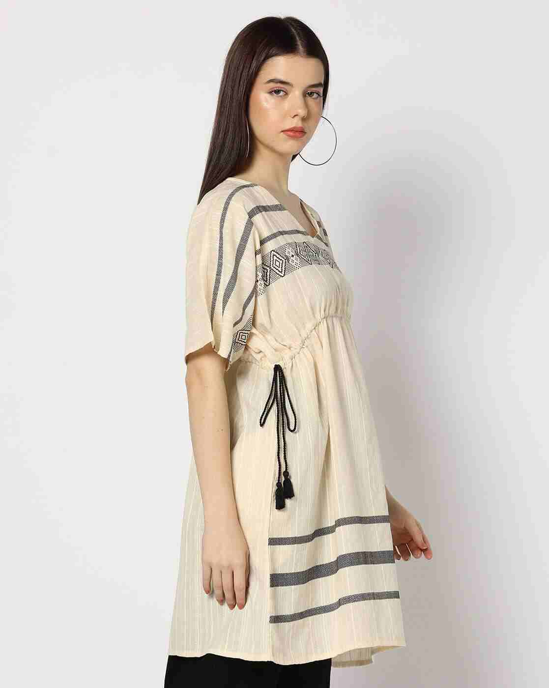 DNMX | Women Striped Regular Fit Kaftan Top|1