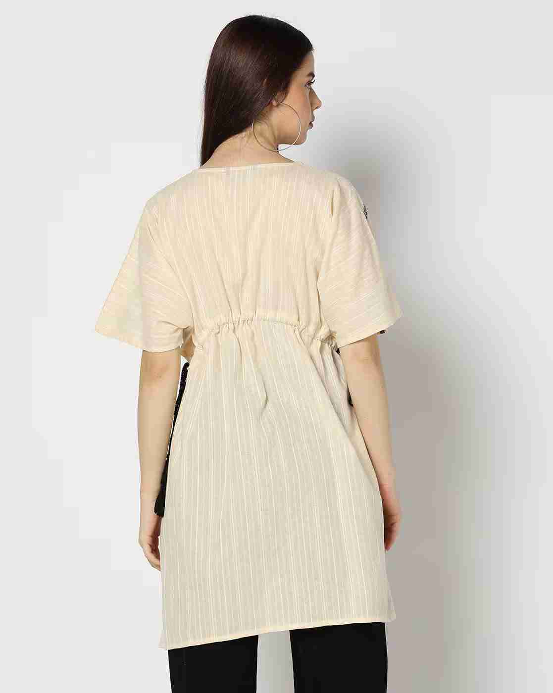 DNMX | Women Striped Regular Fit Kaftan Top|2