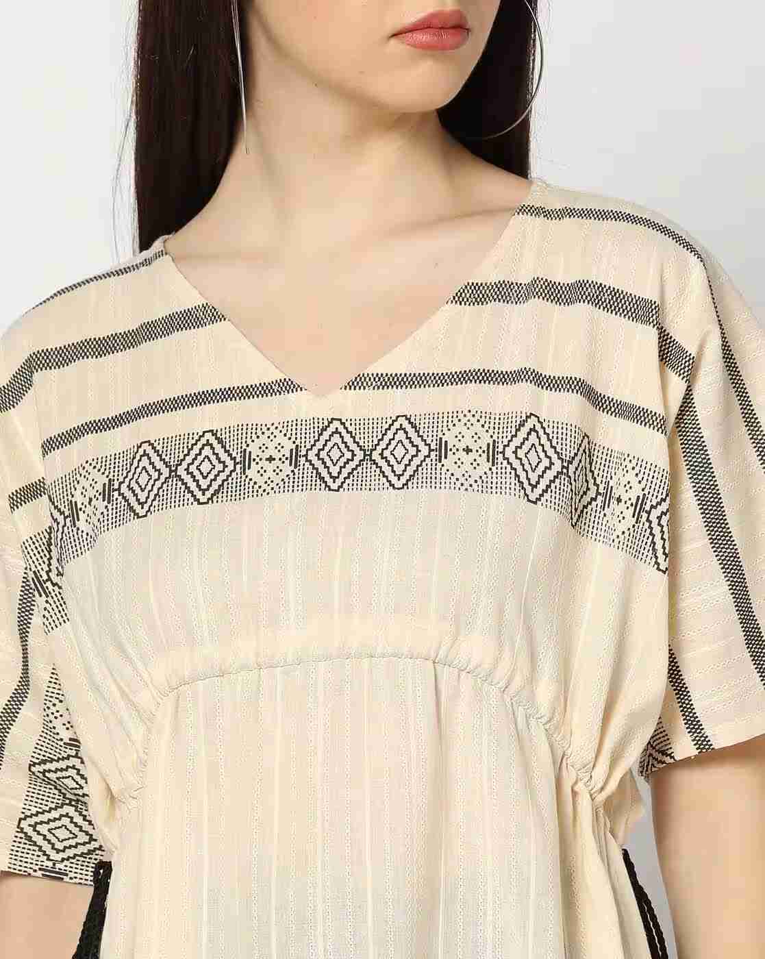 DNMX | Women Striped Regular Fit Kaftan Top|3