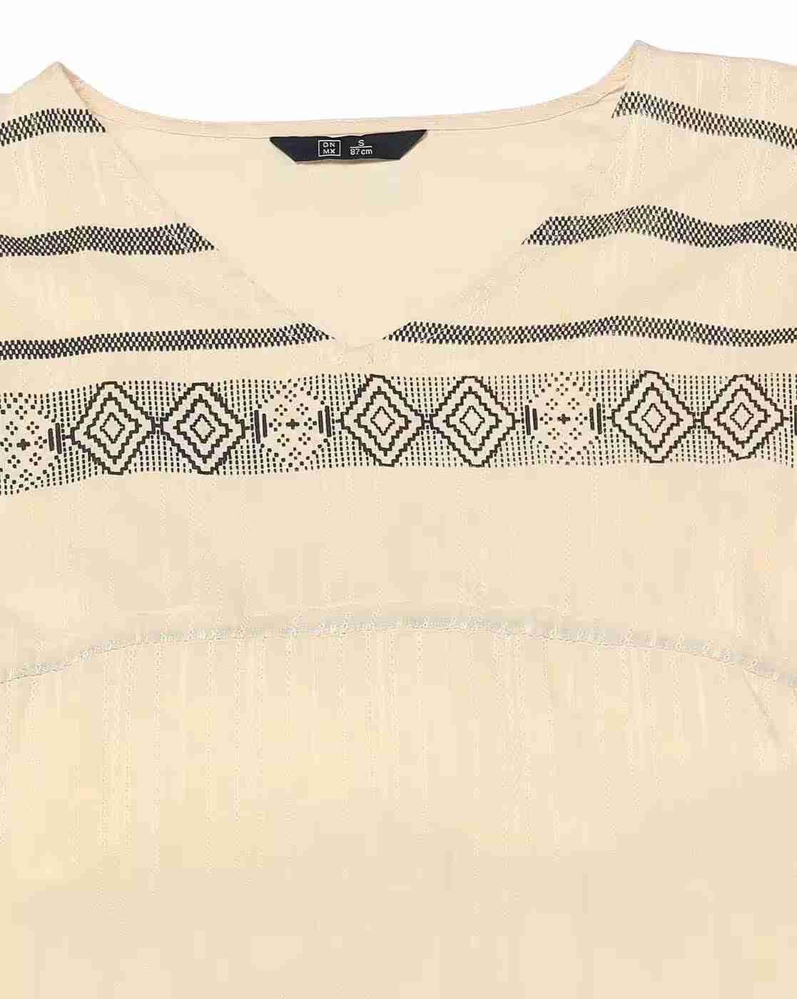 DNMX | Women Striped Regular Fit Kaftan Top|4
