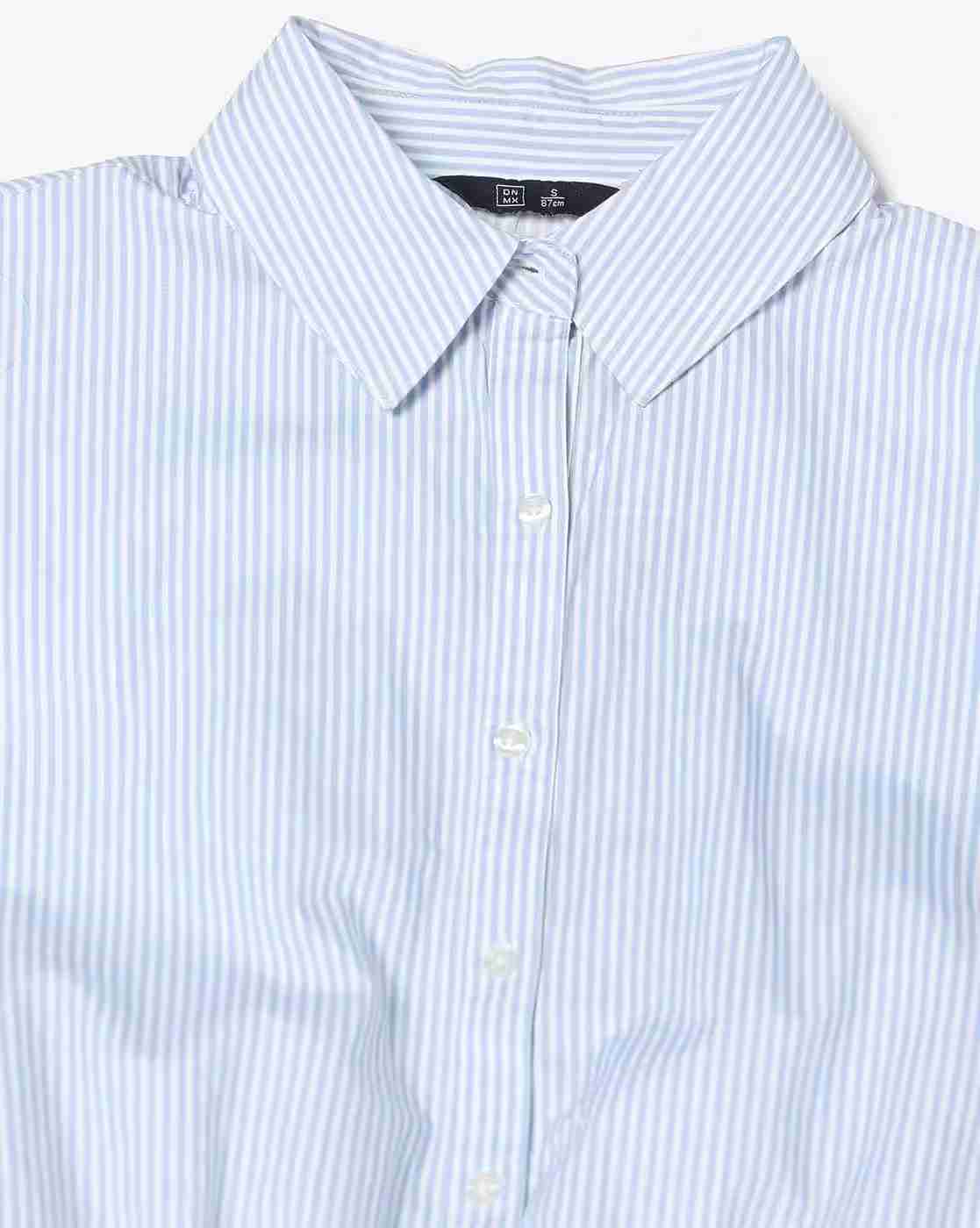 DNMX | Women Striped Regular Fit Shirt with Elasticated Waist|6