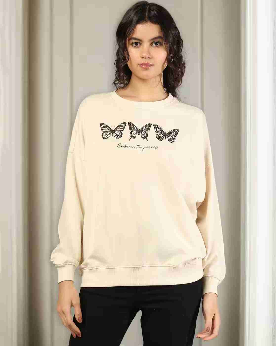 DNMX | Women Graphic Print Regular Fit Sweatshirt|0