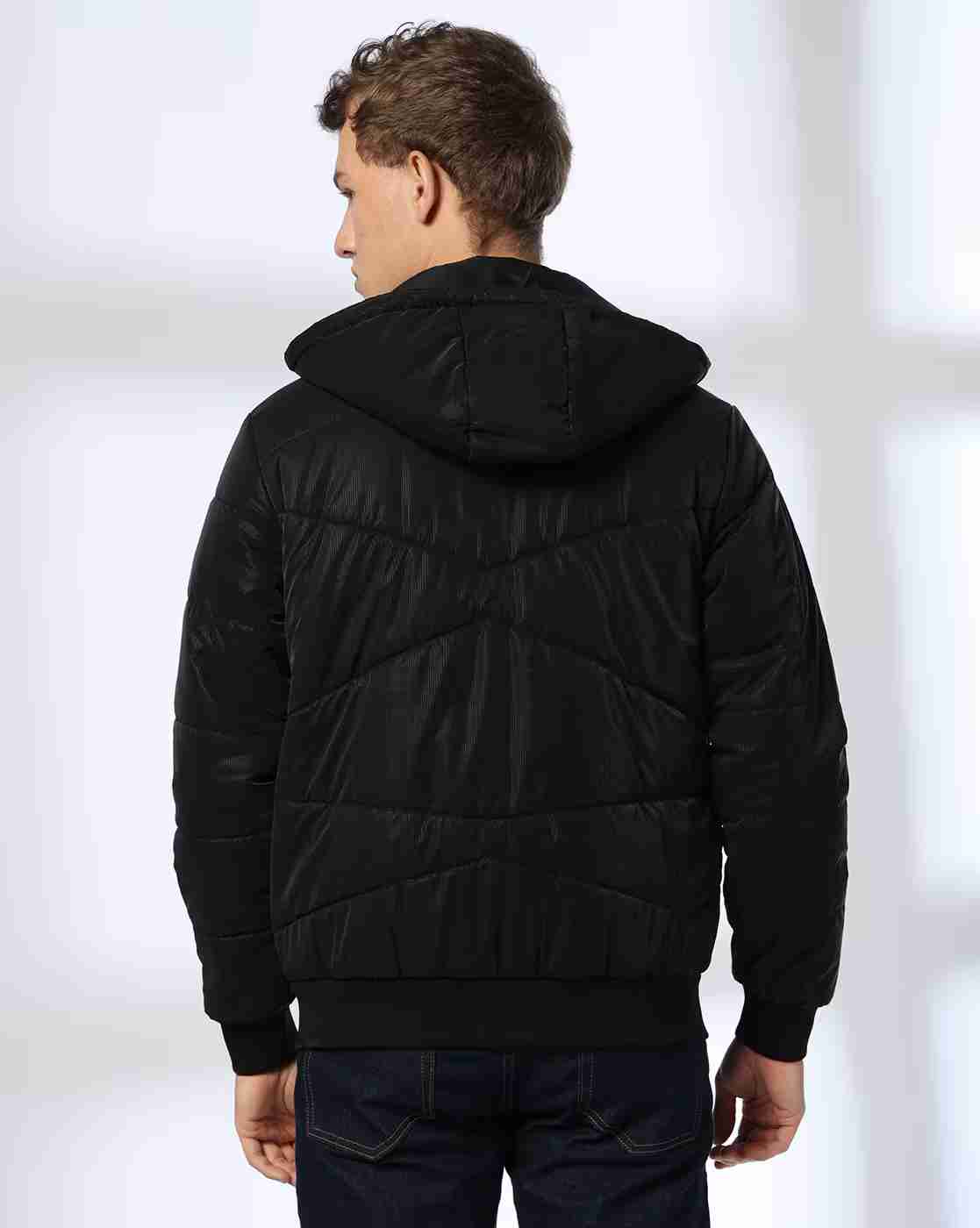 DNMX | Men Quilted Regular Fit Jacket with Detachable Hood|2