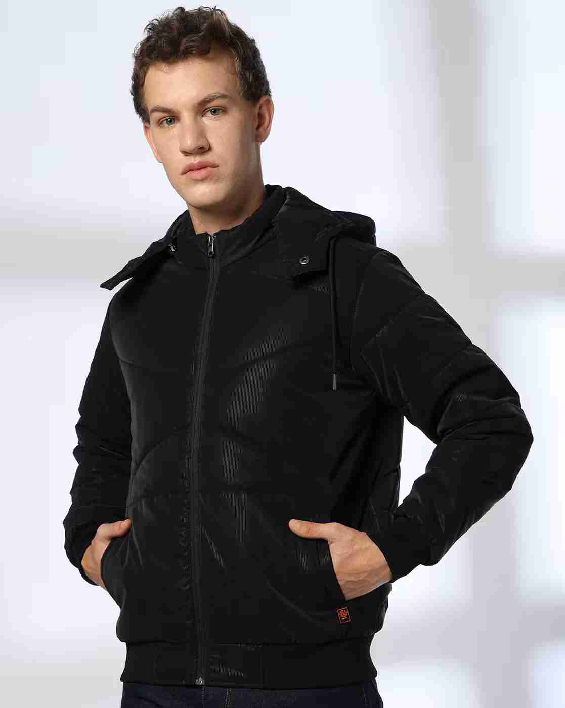 DNMX | Men Quilted Regular Fit Jacket with Detachable Hood|3