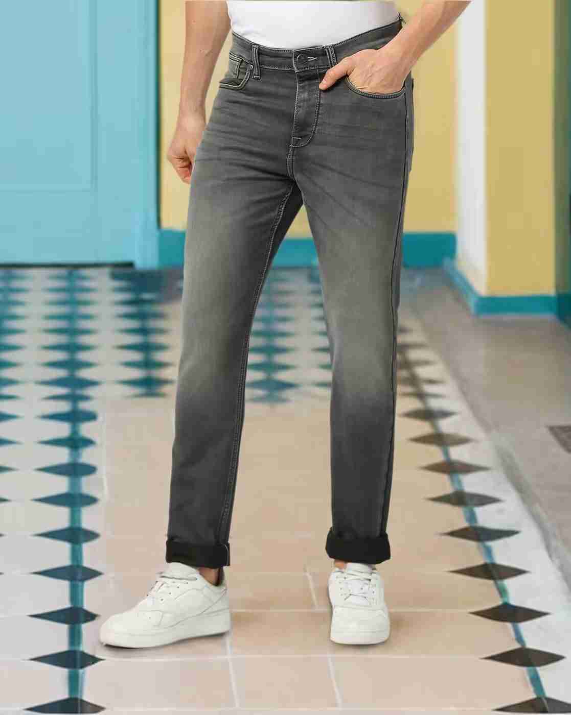 DNMX | Men Mid-Wash Straight Fit Jeans|0