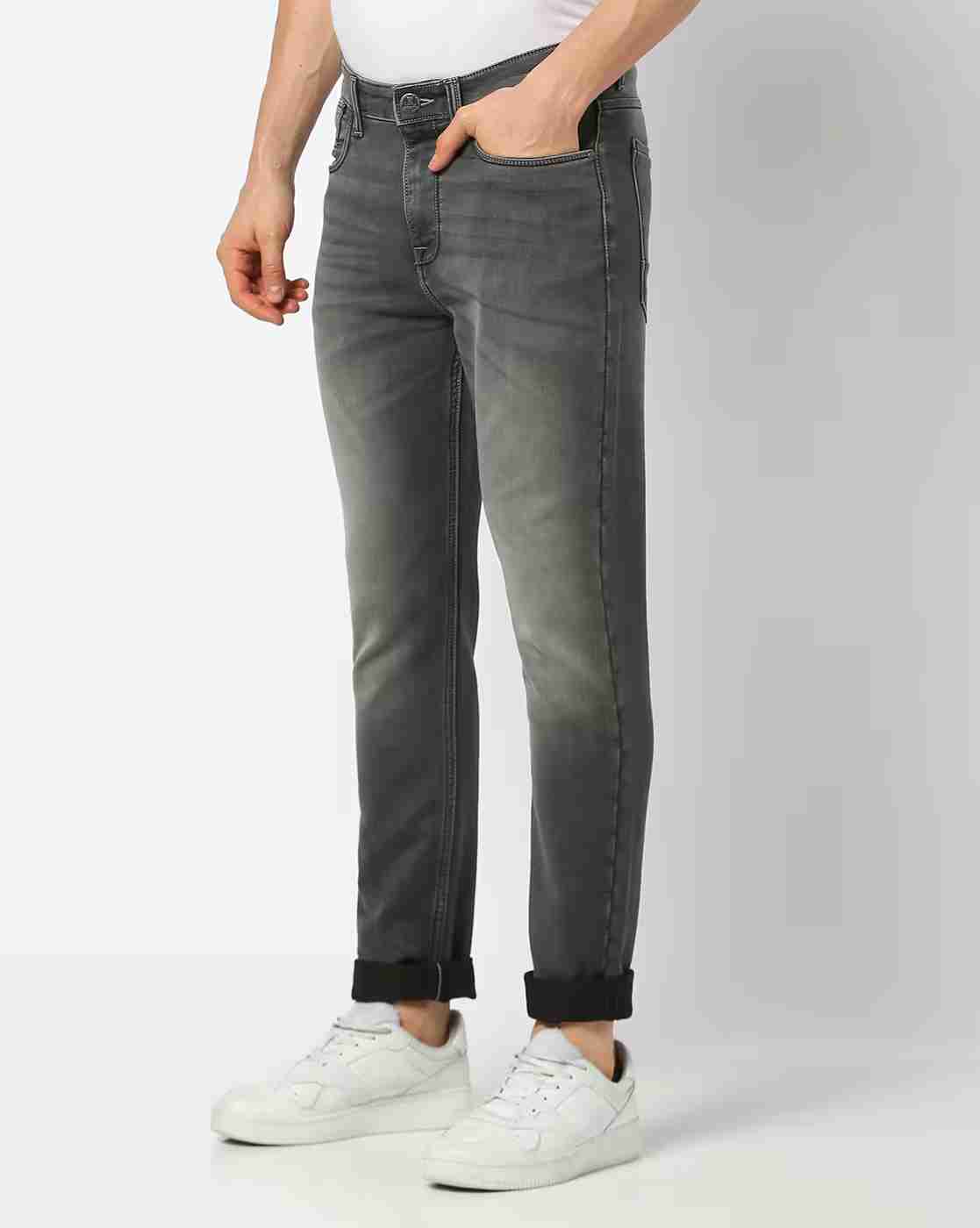 DNMX | Men Mid-Wash Straight Fit Jeans|1