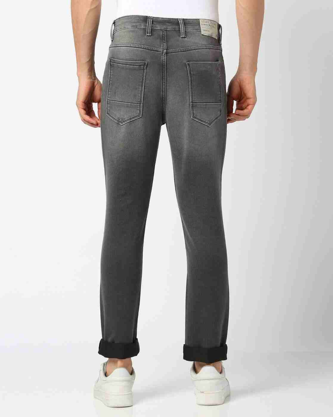DNMX | Men Mid-Wash Straight Fit Jeans|2