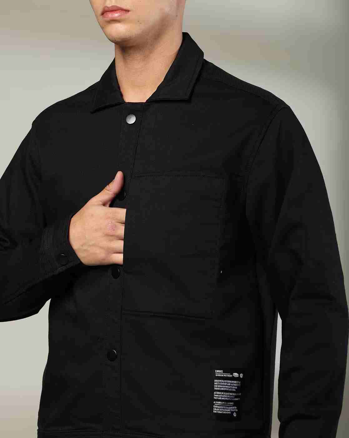 DNMX | Men Regular Fit Shacket Jacket with Insert Pockets|4