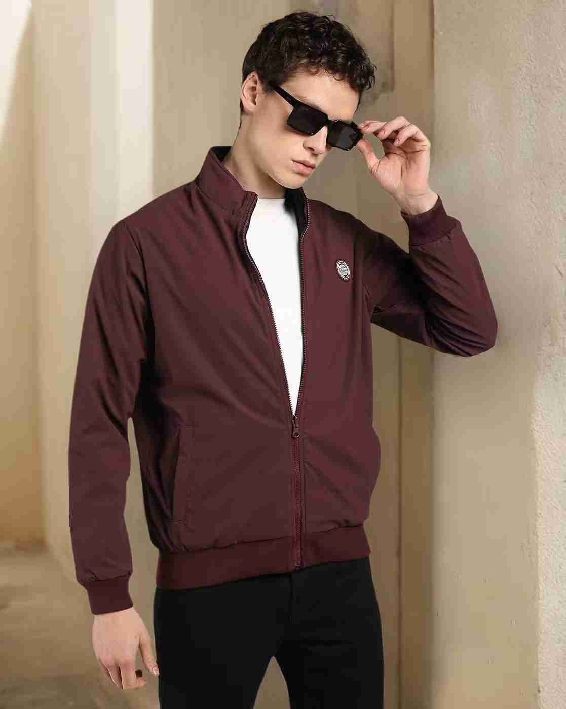 Men Regular Fit Reversible Bomber Jacket