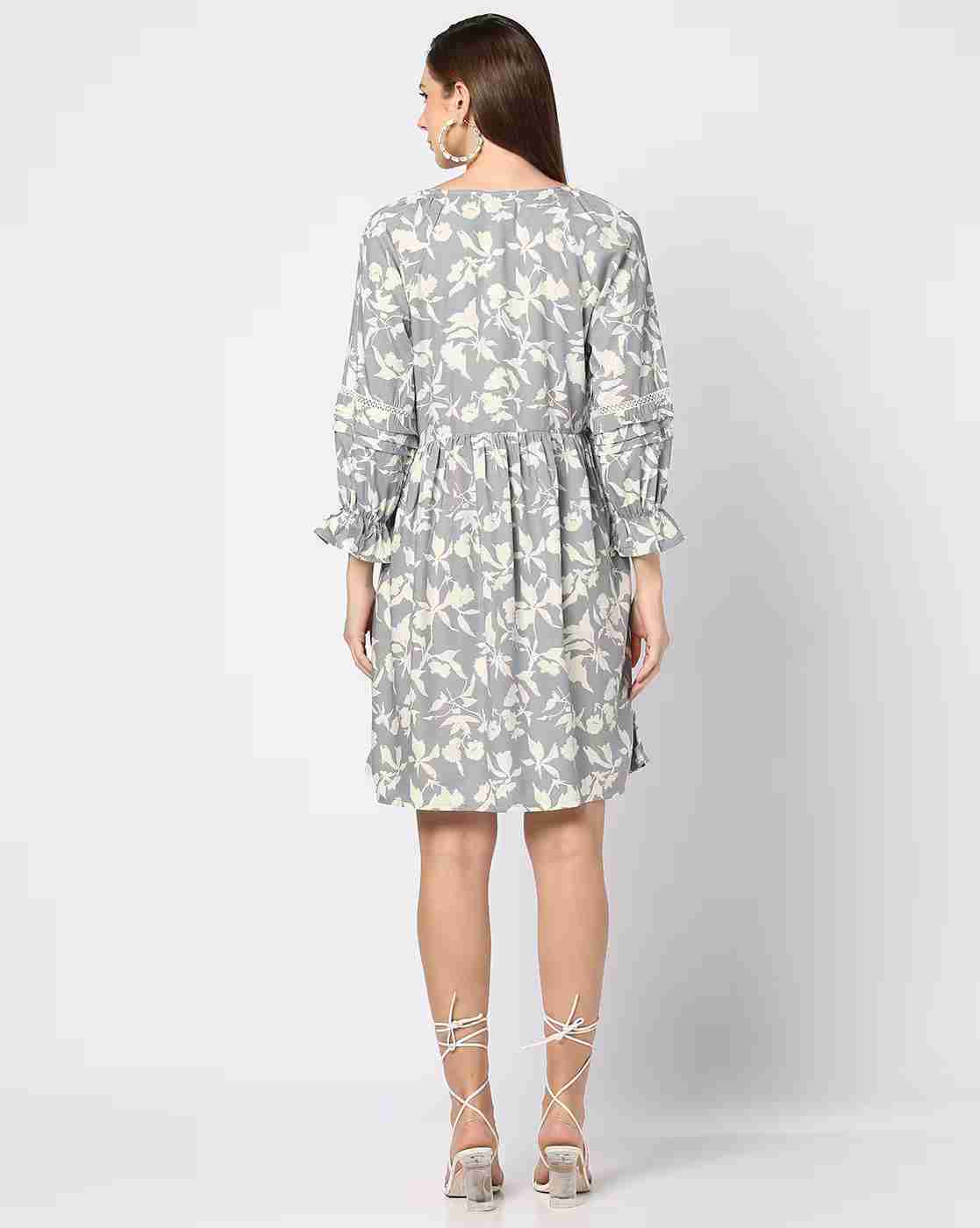 DNMX | Women Floral Print A-Line Dress|2