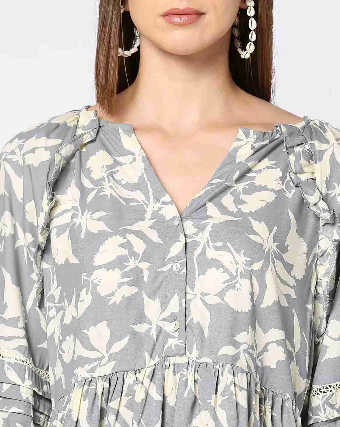 DNMX | Women Floral Print A-Line Dress|3
