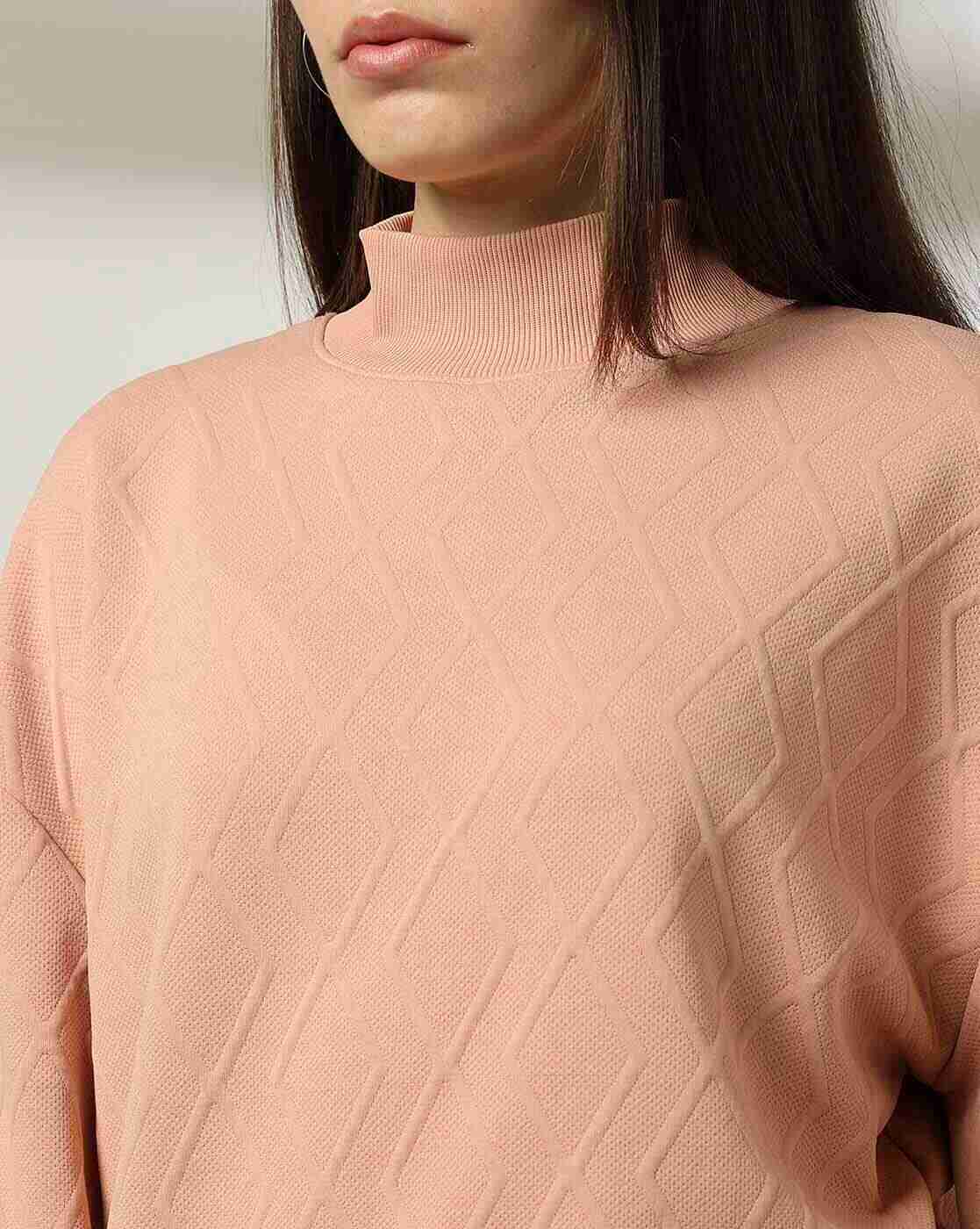 DNMX | Women Geometric-Knit Regular Fit Sweatshirt|3