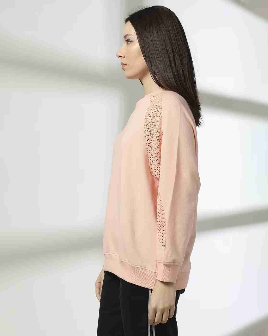 DNMX | Women Regular Fit Sweatshirt with Lace Detail|1