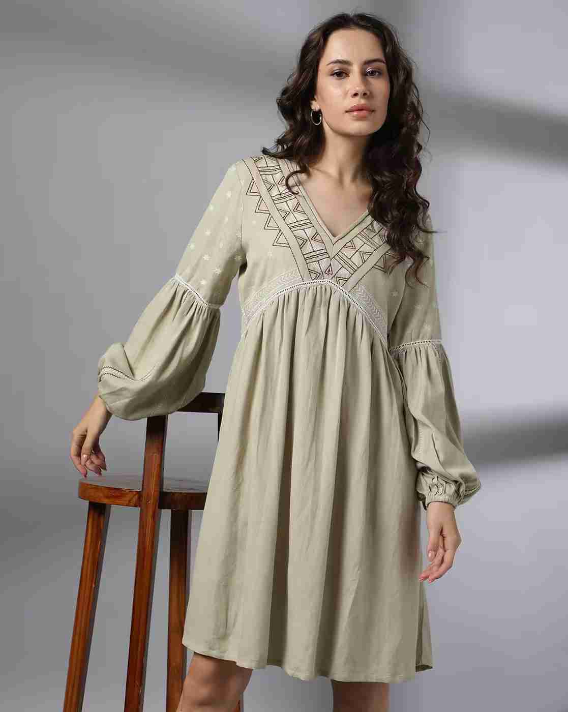 DNMX | Women Embroidered Relaxed Fit Tunic|0