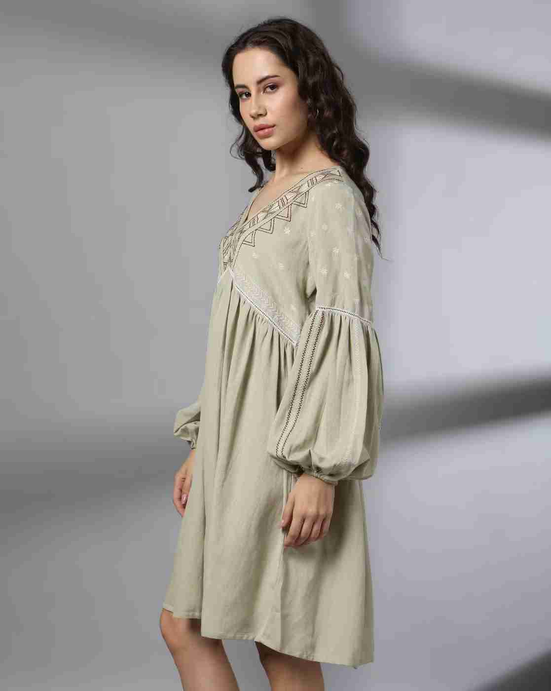DNMX | Women Embroidered Relaxed Fit Tunic|1