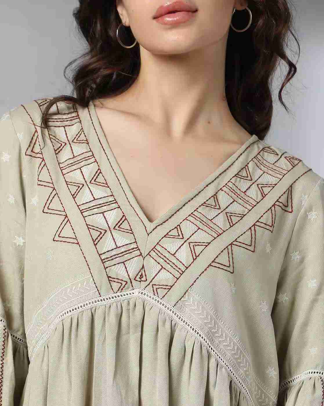 DNMX | Women Embroidered Relaxed Fit Tunic|4