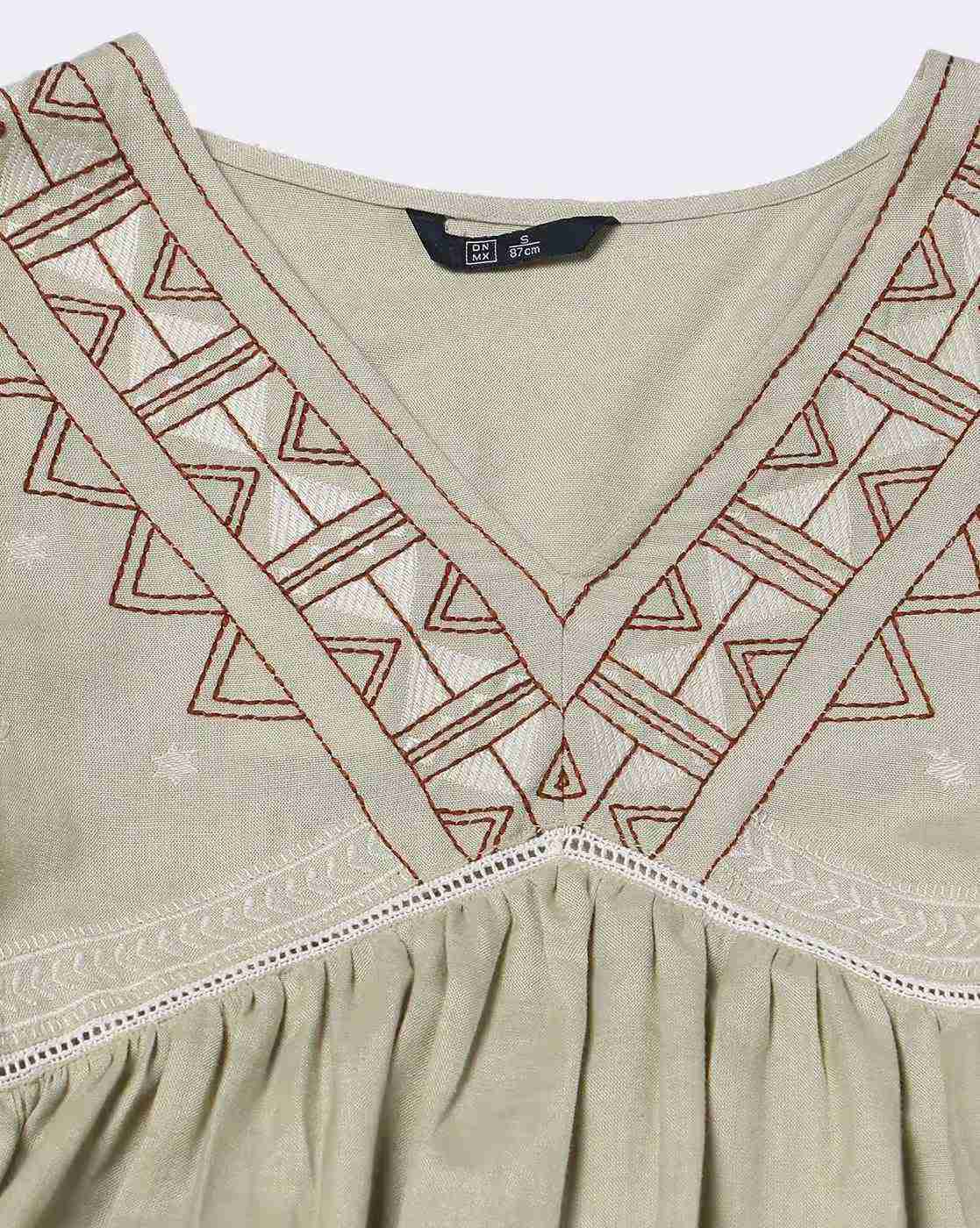 DNMX | Women Embroidered Relaxed Fit Tunic|5
