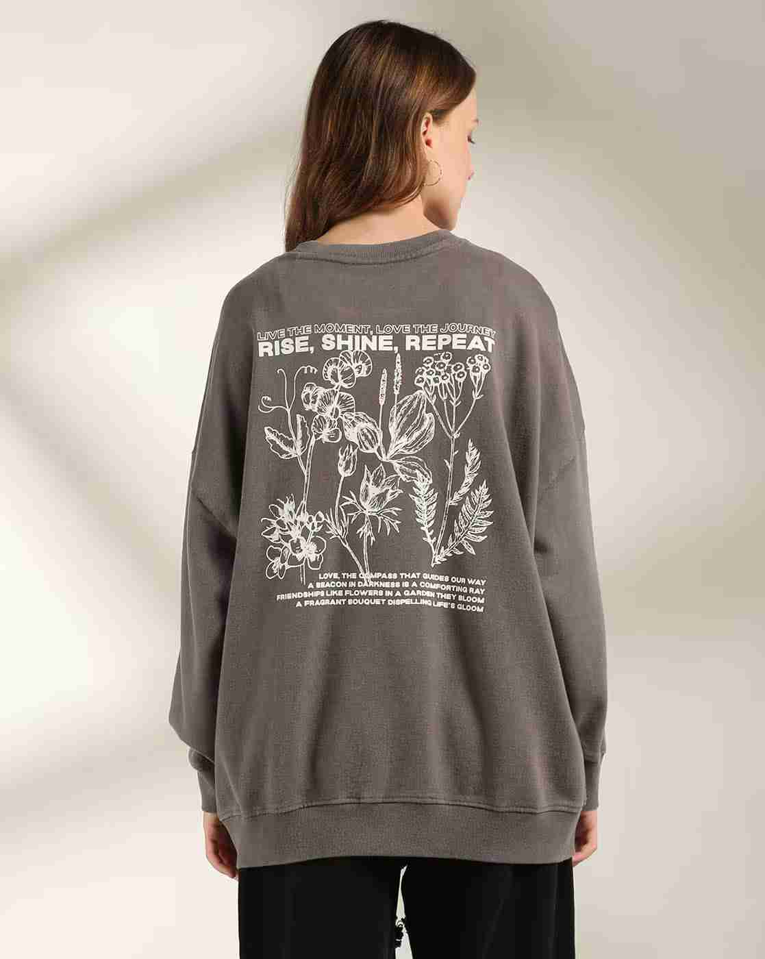 DNMX | Women Graphic Print Oversized Sweatshirt|2