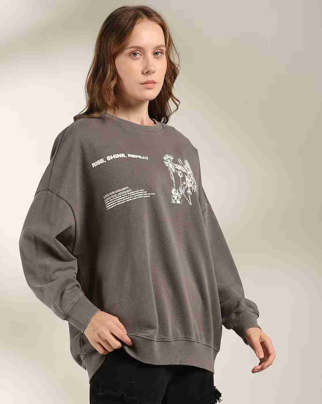 DNMX | Women Graphic Print Oversized Sweatshirt|3