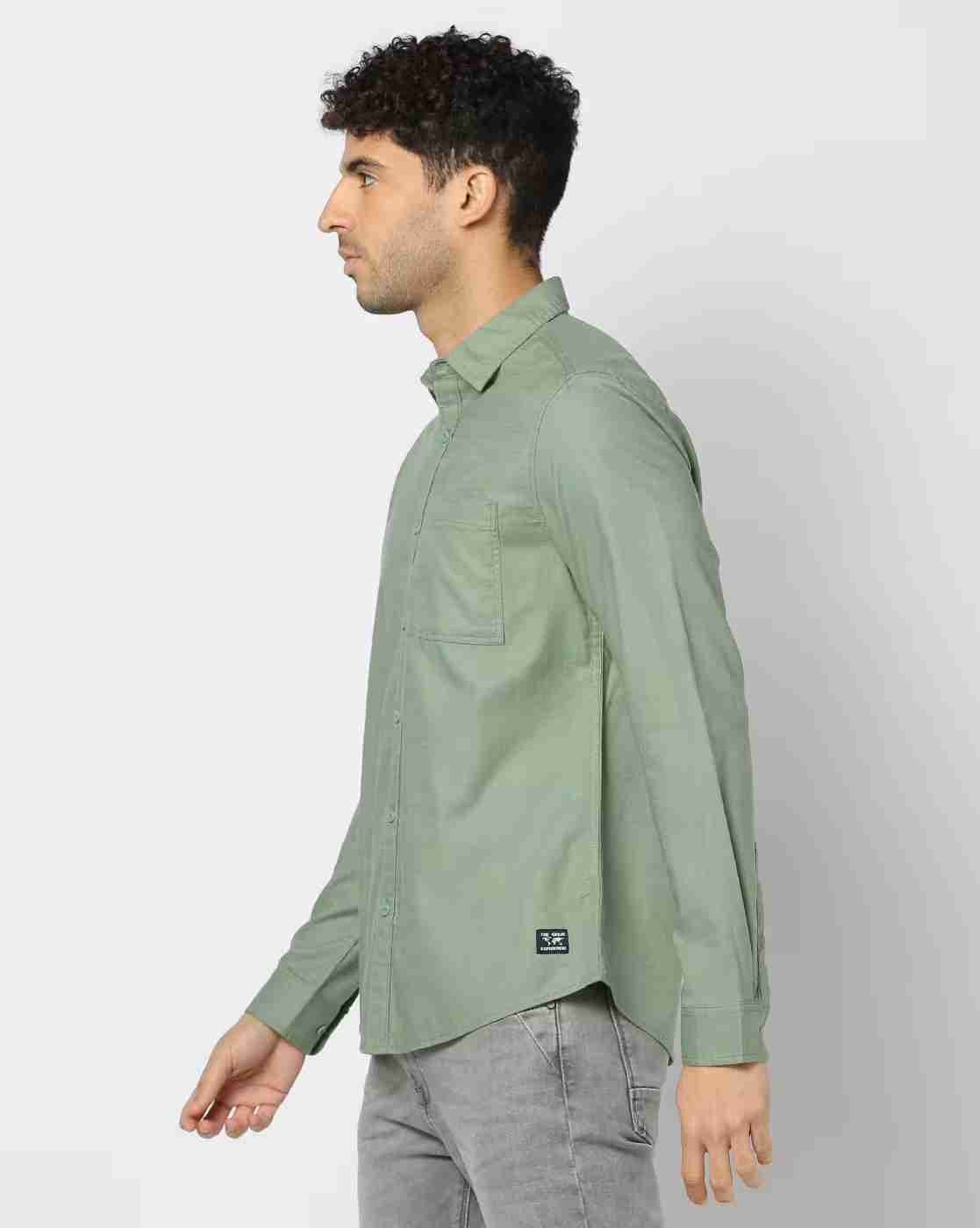 DNMX | Men Regular Fit Shirt with Patch Pocket|1
