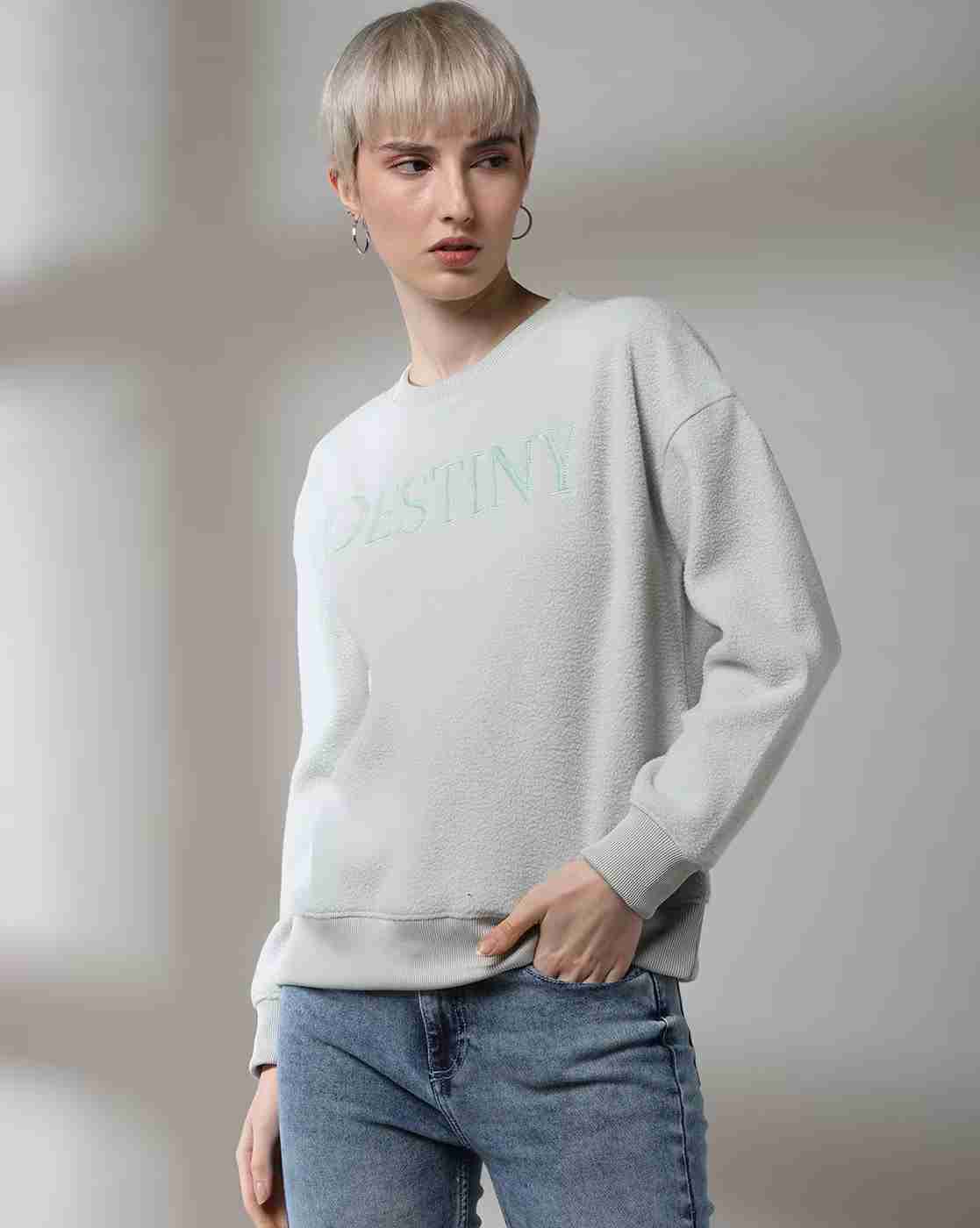 DNMX | Women Fleece Sweatshirt with Tonal Embroidery|0