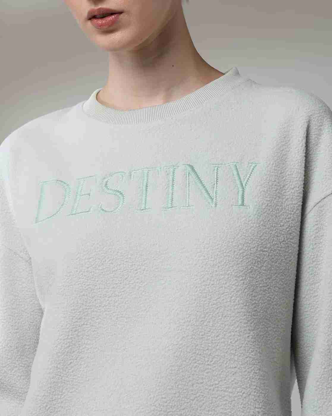 DNMX | Women Fleece Sweatshirt with Tonal Embroidery|3