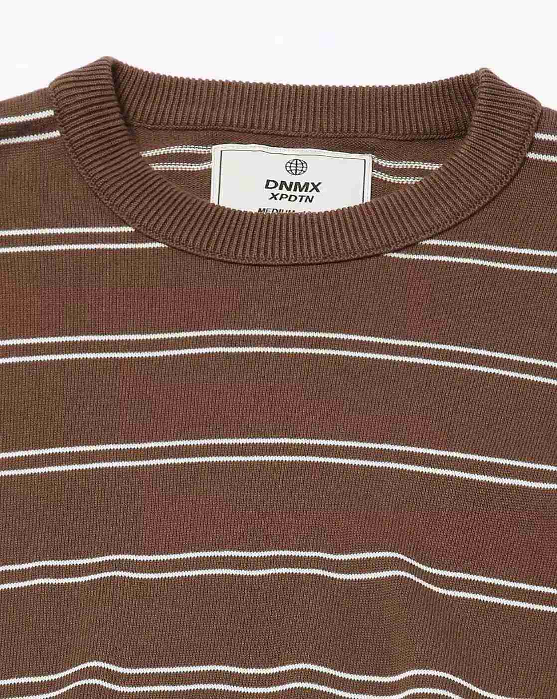 DNMX | Men Striped Regular Fit Crew-Neck T-Shirt|4