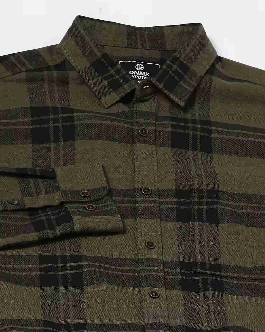 DNMX | Men Checked Regular Fit Shirt|5