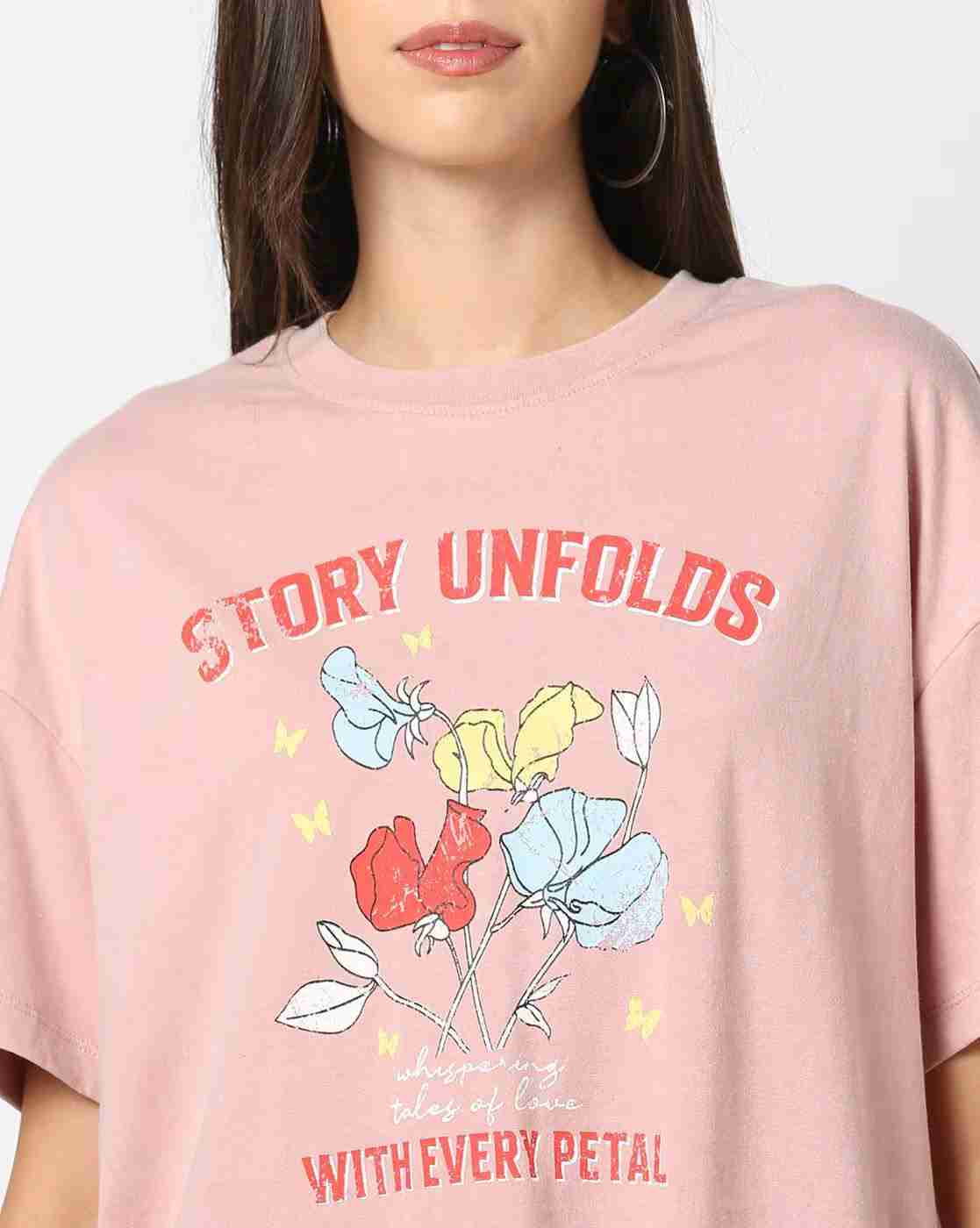 DNMX | Women Graphic Print Oversized Fit Crew-Neck T-Shirt|4