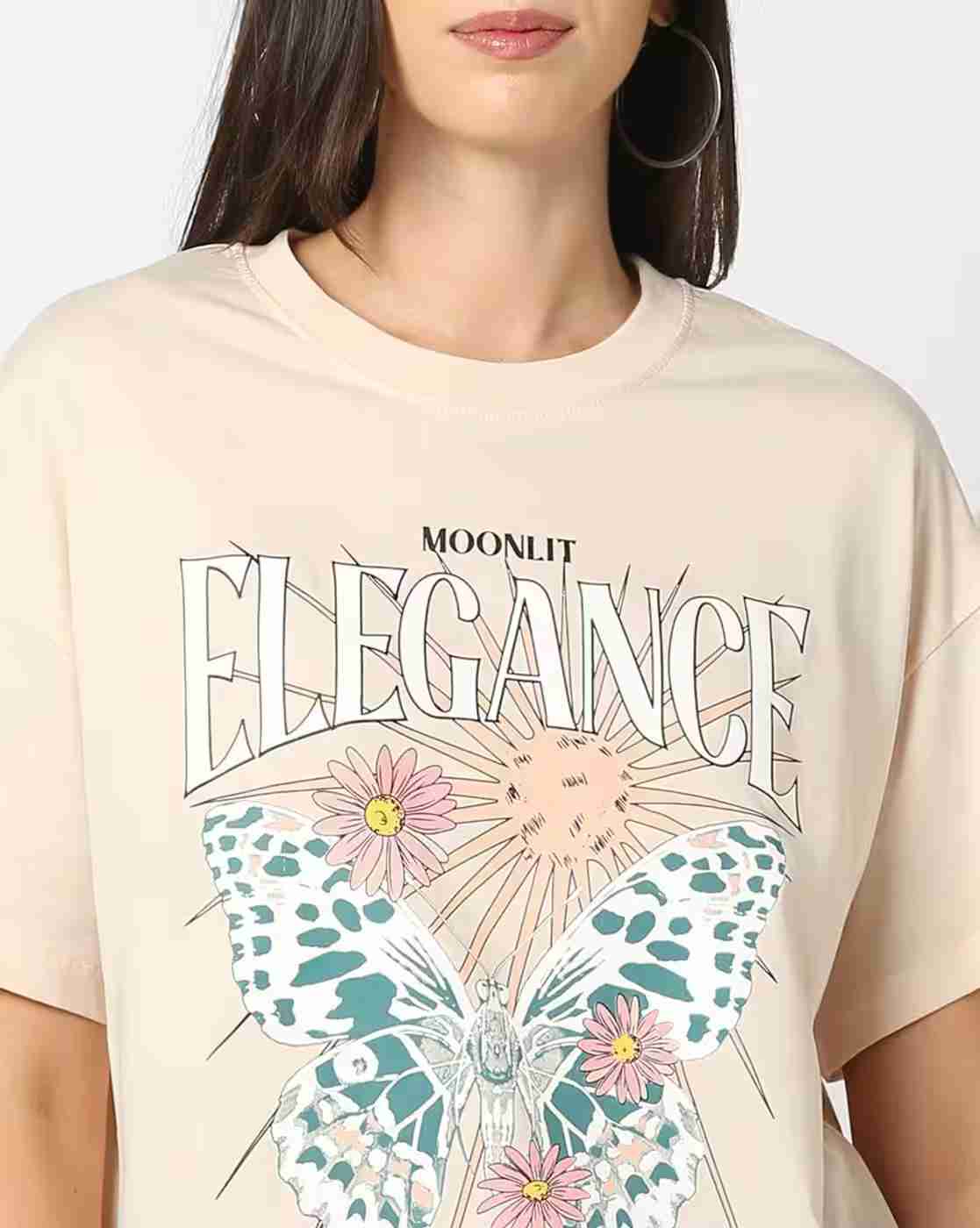 DNMX | Women Graphic Print Oversized Fit Crew-Neck T-Shirt|3