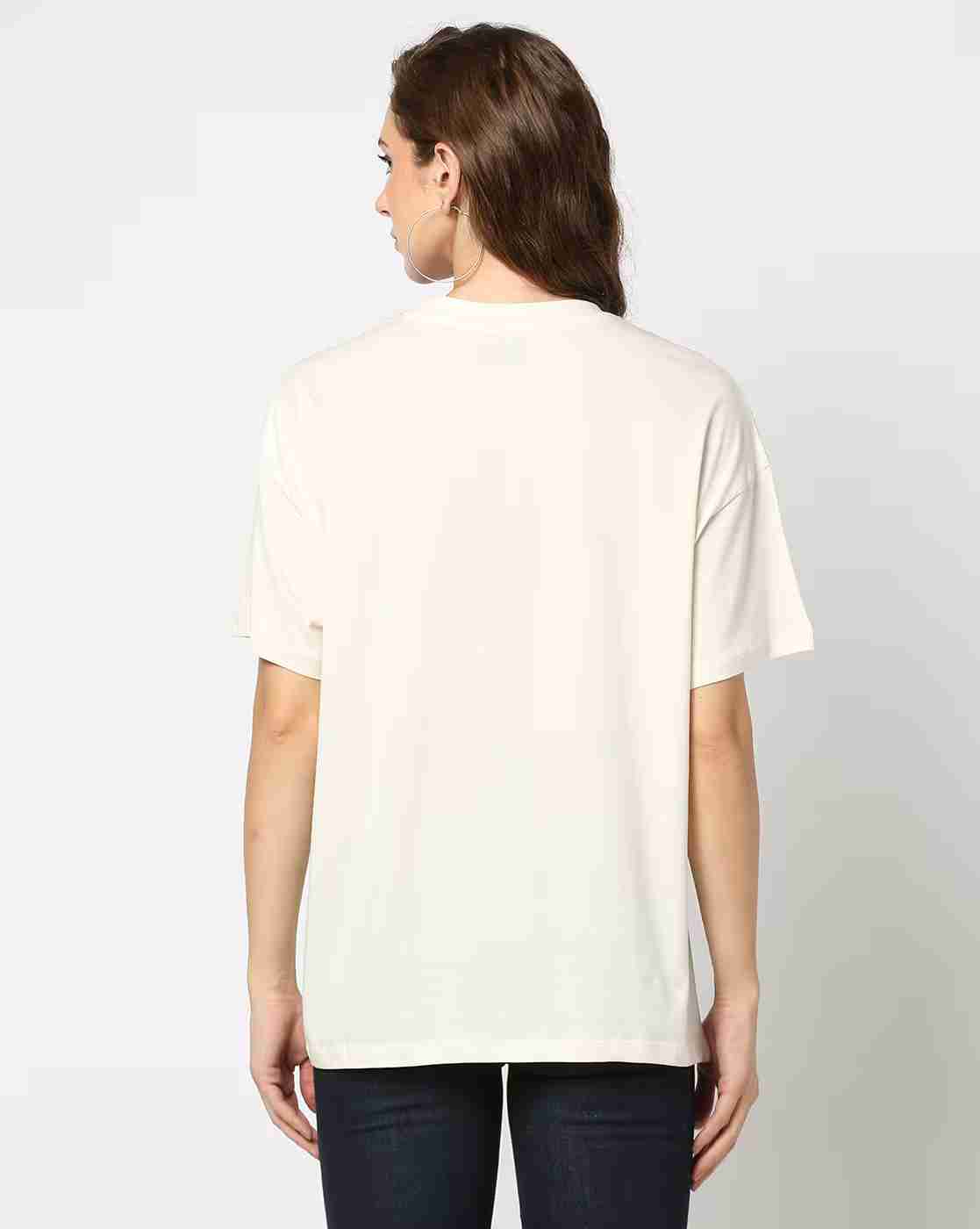 DNMX | Women Graphic Print Regular Fit Crew-Neck T-Shirt|2