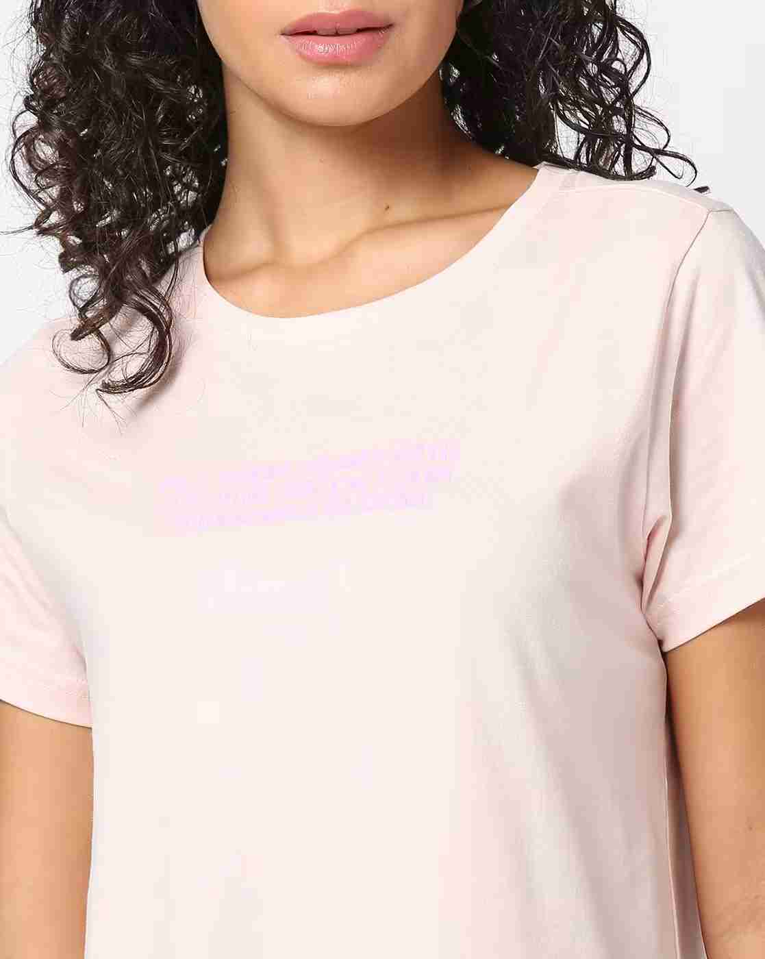 DNMX | Women Typographic Print Regular Fit Round-Neck T-Shirt|4