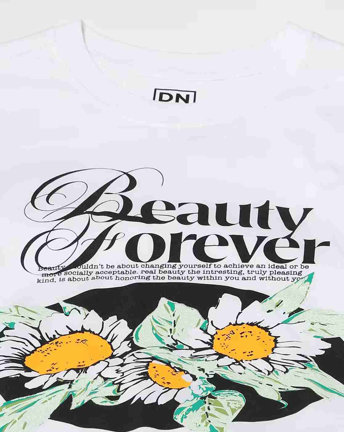 DNMX | Women Graphic Print Boxy Fit Round-Neck T-Shirt|4