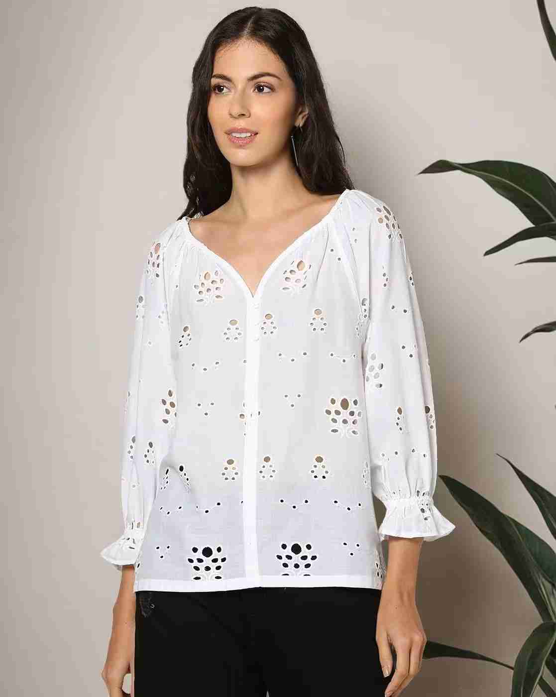 DNMX | Women Embroidered Regular Fit Top|0
