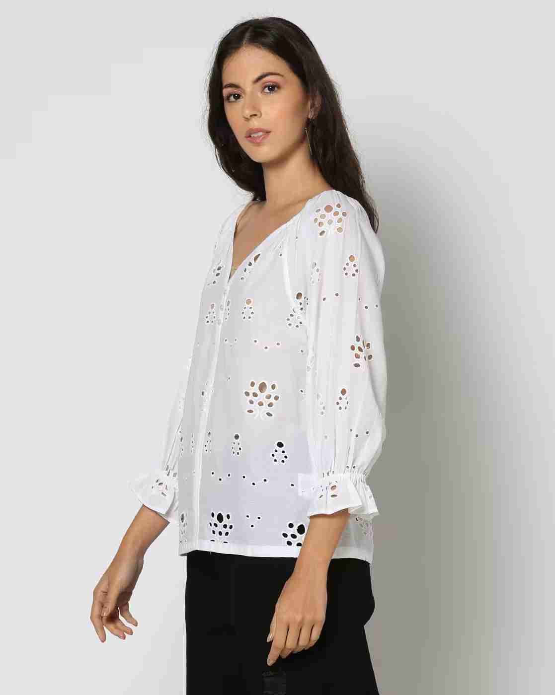 DNMX | Women Embroidered Regular Fit Top|1