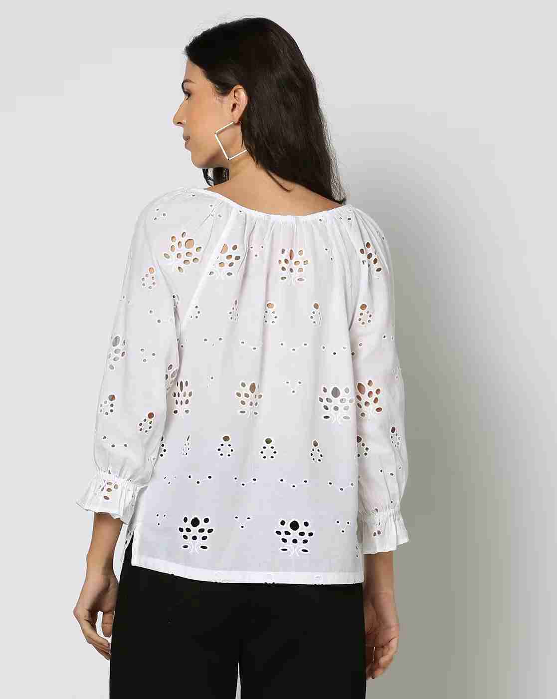 DNMX | Women Embroidered Regular Fit Top|2