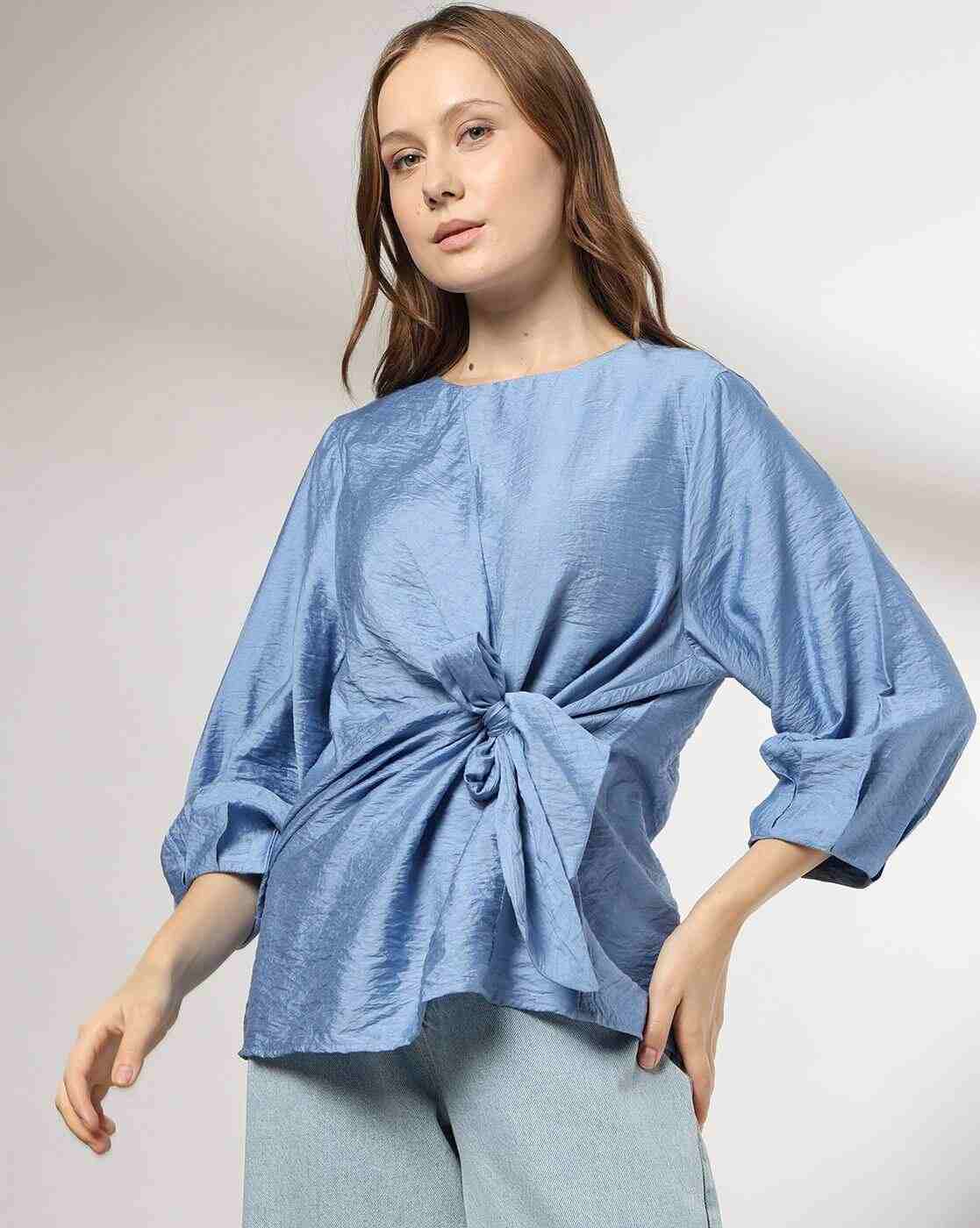DNMX | Women Regular Fit Top with Tie-Up|0