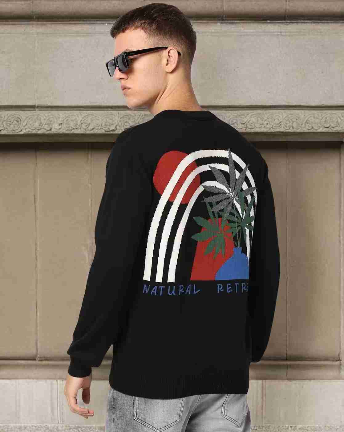 DNMX | Men Graphic Print Regular Fit Crew-Neck T-Shirt|0