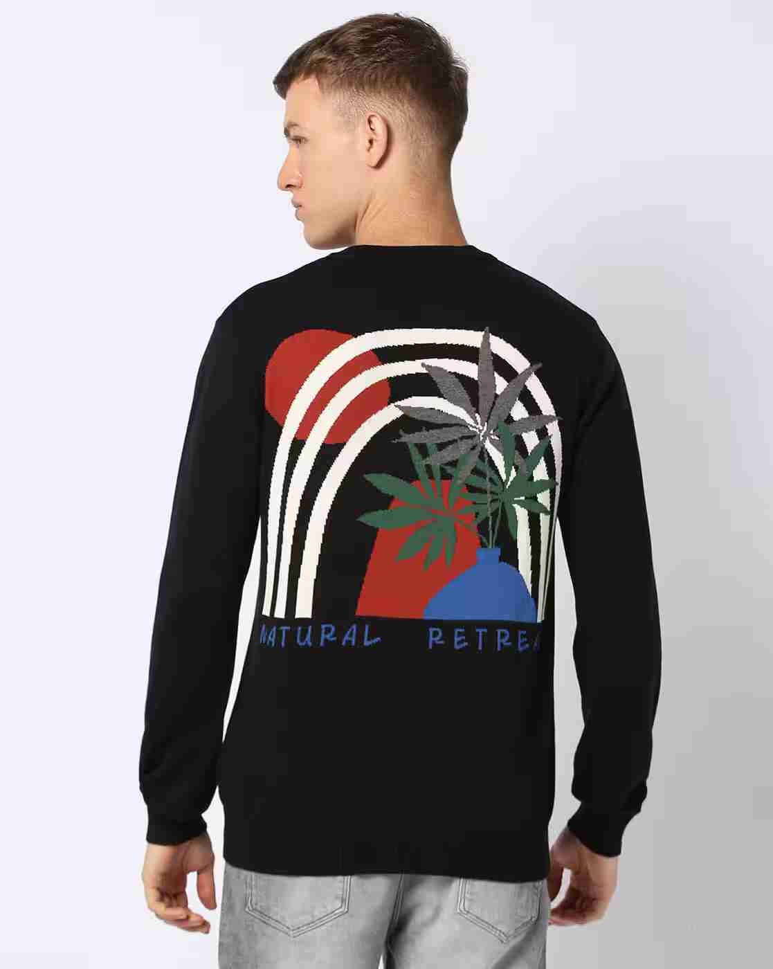 DNMX | Men Graphic Print Regular Fit Crew-Neck T-Shirt|3