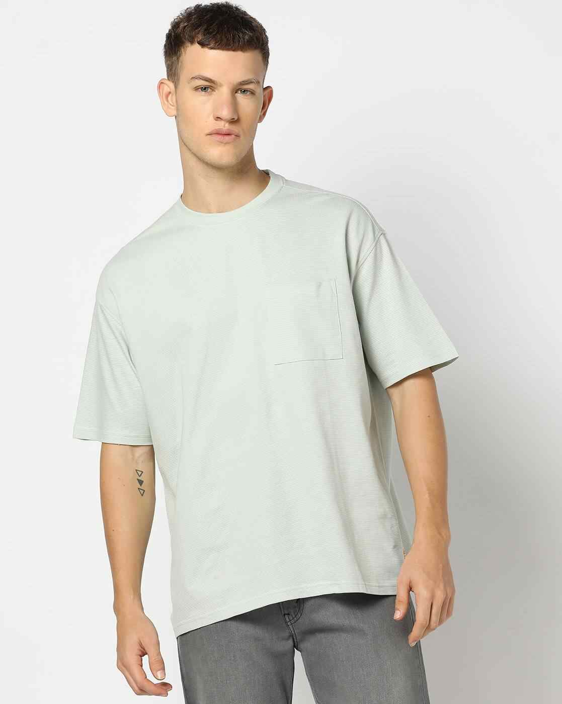 DNMX | Men Regular Fit Crew-Neck T-Shirt with Patch Pocket|1