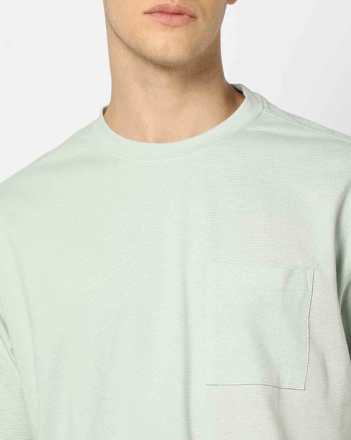 DNMX | Men Regular Fit Crew-Neck T-Shirt with Patch Pocket|4