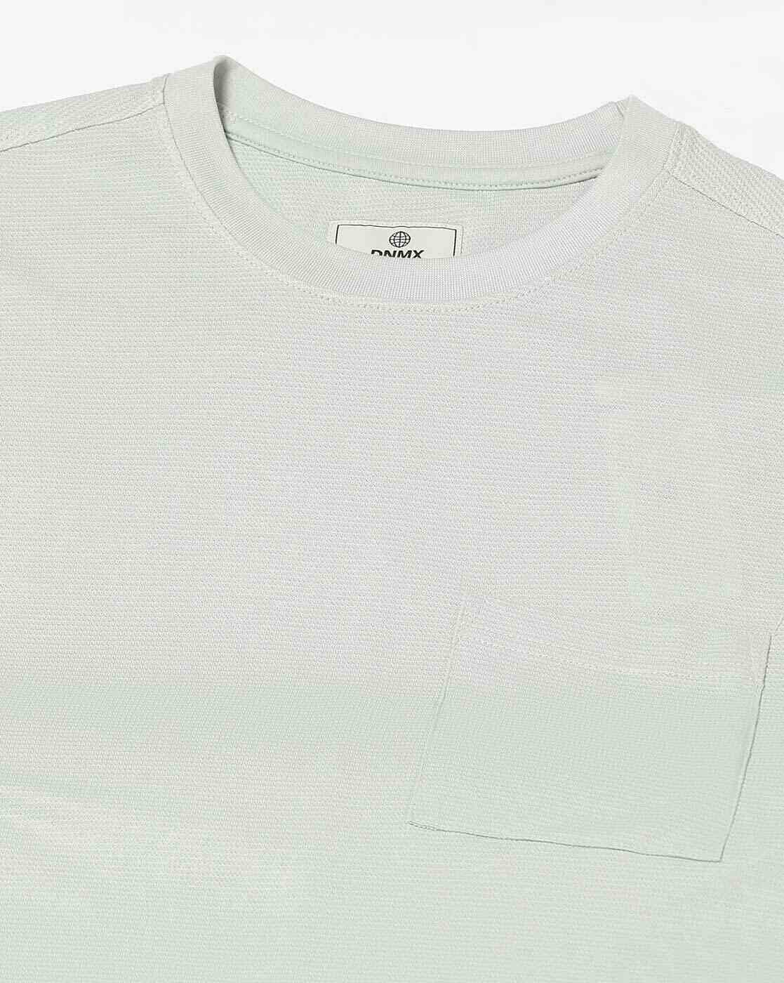 DNMX | Men Regular Fit Crew-Neck T-Shirt with Patch Pocket|5