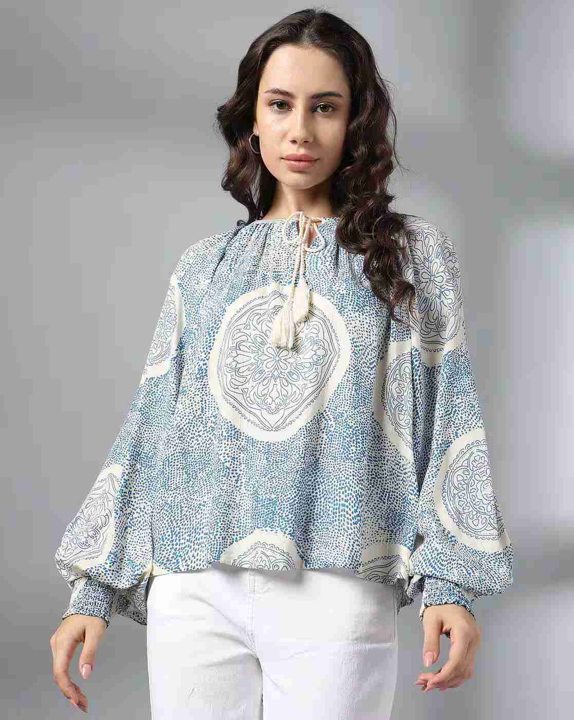 DNMX | Women Printed Relaxed Fit Top|0