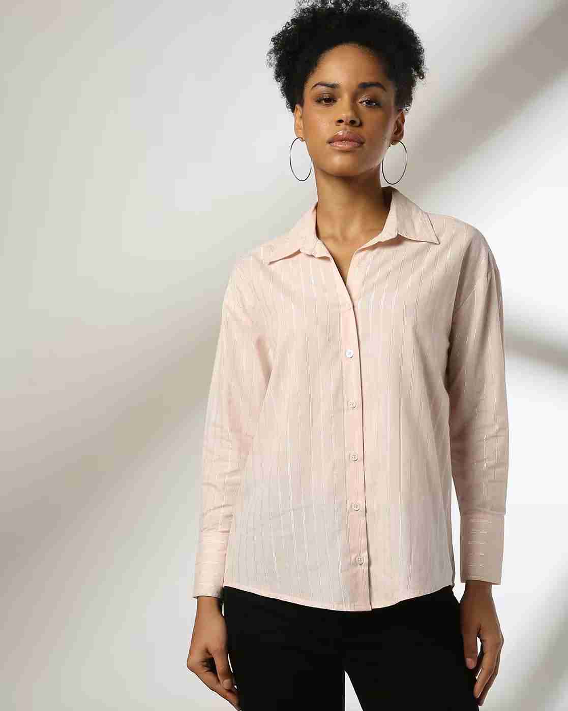 DNMX | Women Striped Regular Fit Cotton Shirt|0